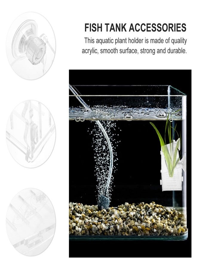 POPETPOP Acrylic Aquarium Plant Cup Space-Saving Suction Cup Design Fish Tank Planter - Image 5
